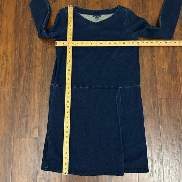 PURE J. JILL Indigo Faux Wrap Shift Dress in Denim Blue #079212 - Picture 9 of 10